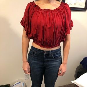 Forever 21 Red flowy shirt